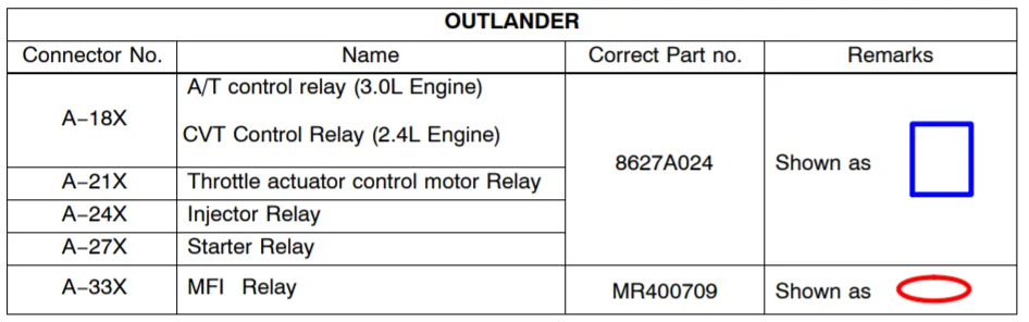 mmc outlander 8627A024 MR400709