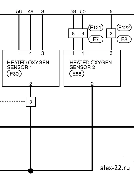 nissan xtrail схема датчиков кислорода