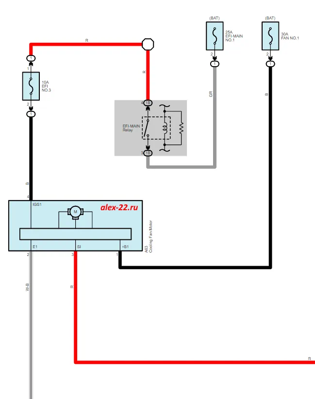 toyota corolla 2018 2019 2020 2021 cooling fan wiring diagram, схема вентилятора радиатора